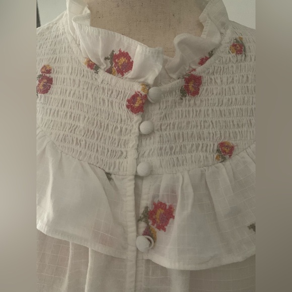 NWT Sezane Donna Blouse embroidered floral Sz 6 (FR 38) SOLD OUT - Picture 5 of 12